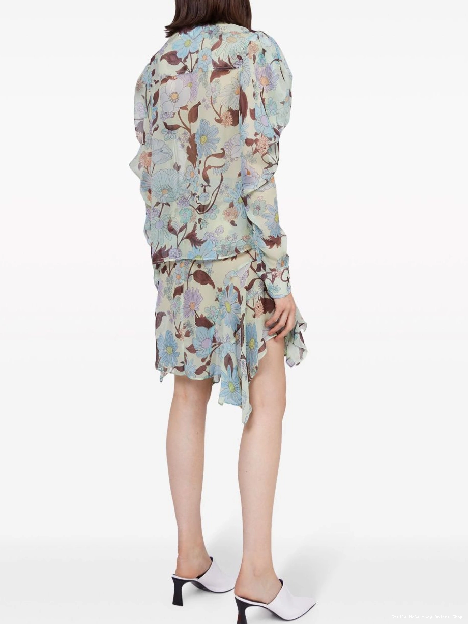 Cheap Women skirt McCartney silk Stella Garden-print chiffon Lady 0711